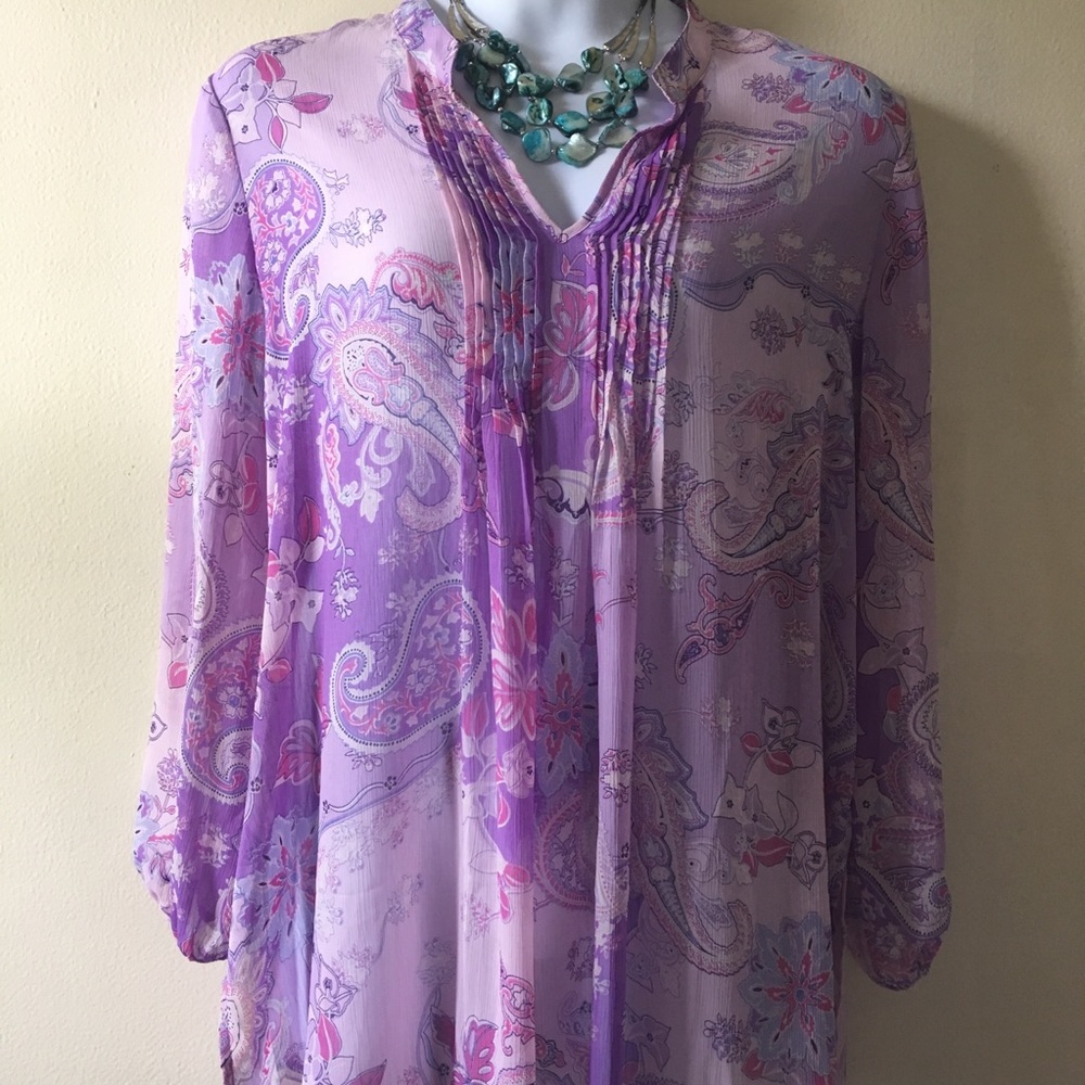 Susan Graver Lavender tunic-1X.